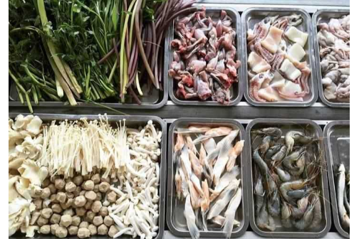  Mushrooms, Vegetables, Squid, Quail, Shrimp, Fish