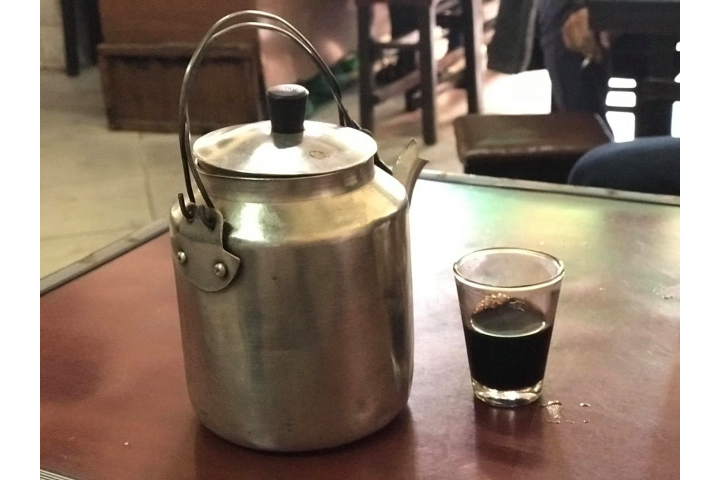  Hot black coffee