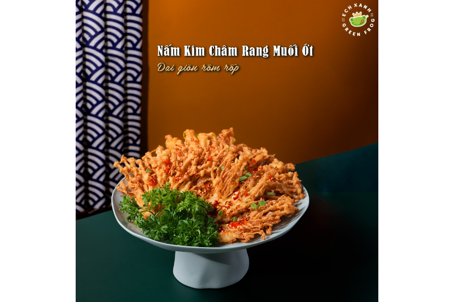 Nấm kim châm rang muối ớt