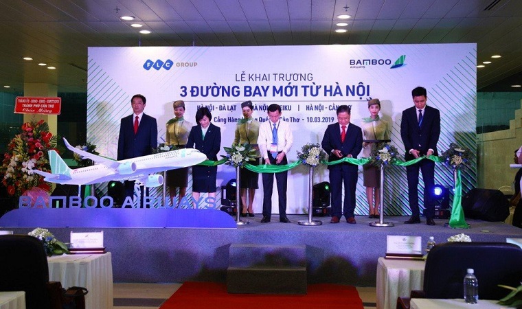 Bamboo Airways simultaneously opened three routes Hanoi to Dalat, Pleiku, and Can Tho